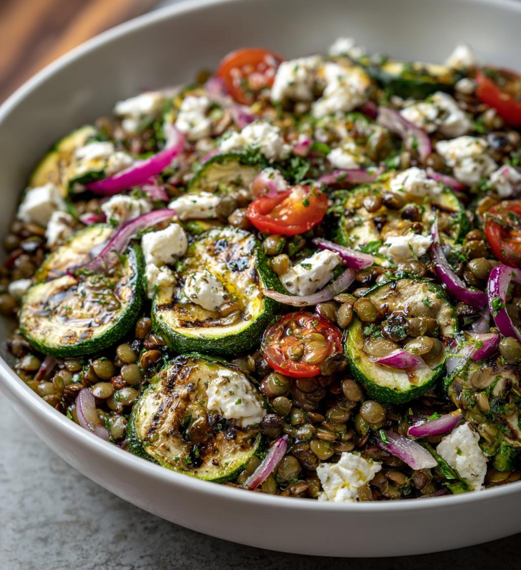 Salade de Lentilles aux Courgettes Grillées et Feta - detail 1