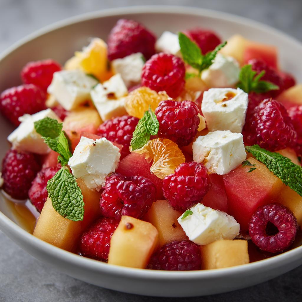 Salade de Melon, Framboises et Feta - detail 1