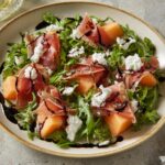 Salade de Melon, Prosciutto et Fromage de Chèvre Frais