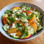 Salade de Nectarines, Concombre, Feta et Basilic