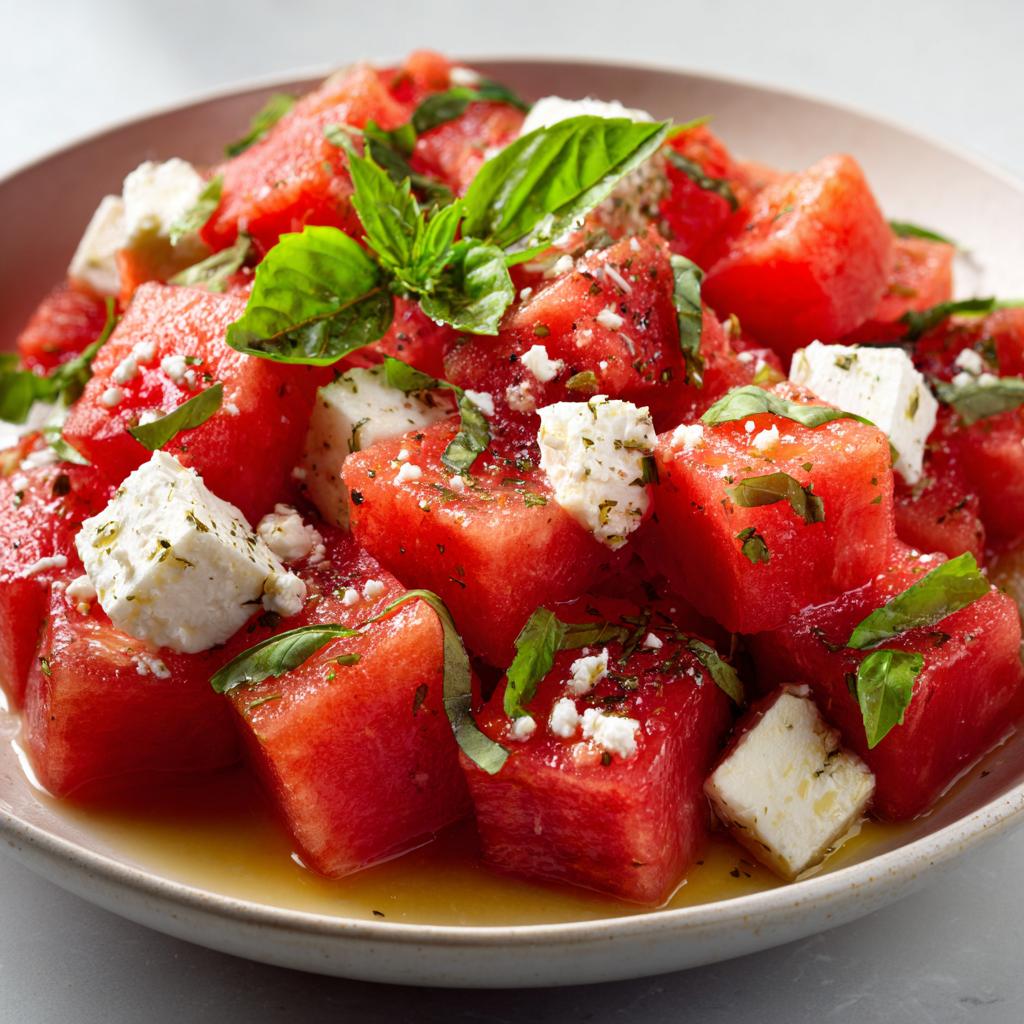 Salade de Pastèque, Tomates et Feta