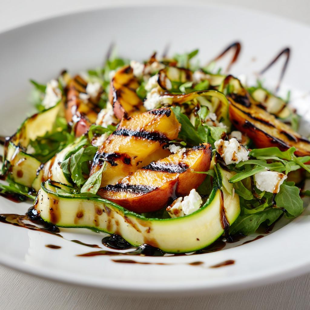 Salade de Pêches Grillées et Courgettes Crues avec Fromage de Chèvre - detail 1
