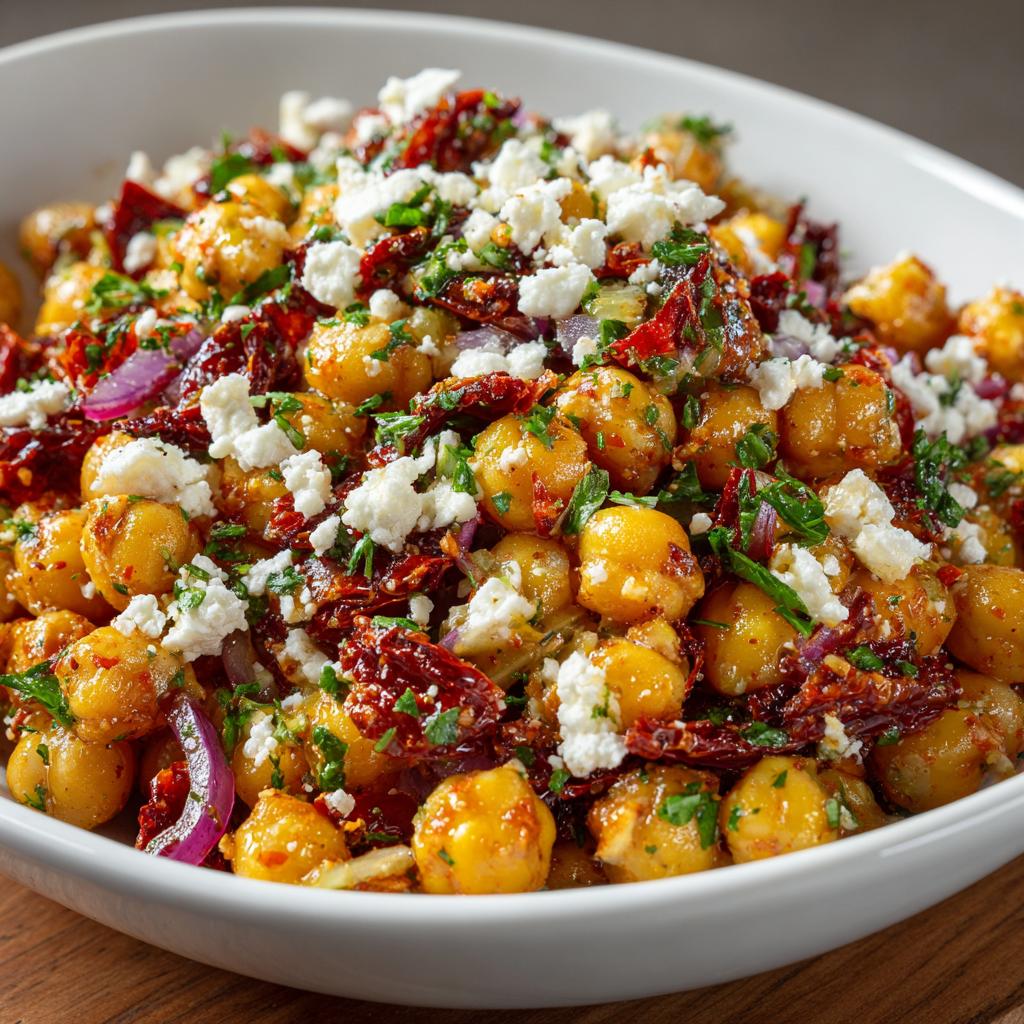 Salade de Pois Chiches aux Tomates Séchées et Fromage de Chèvre