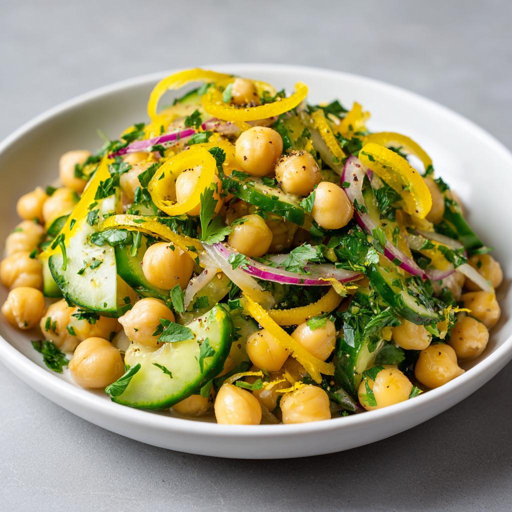 Salade de Pois Chiches et Concombre au Citron Confit