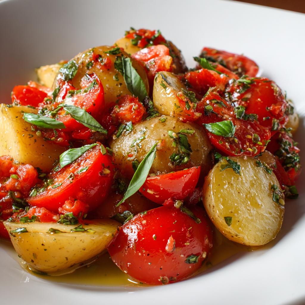 Salade de Pommes de Terre et Tomates Chaudes