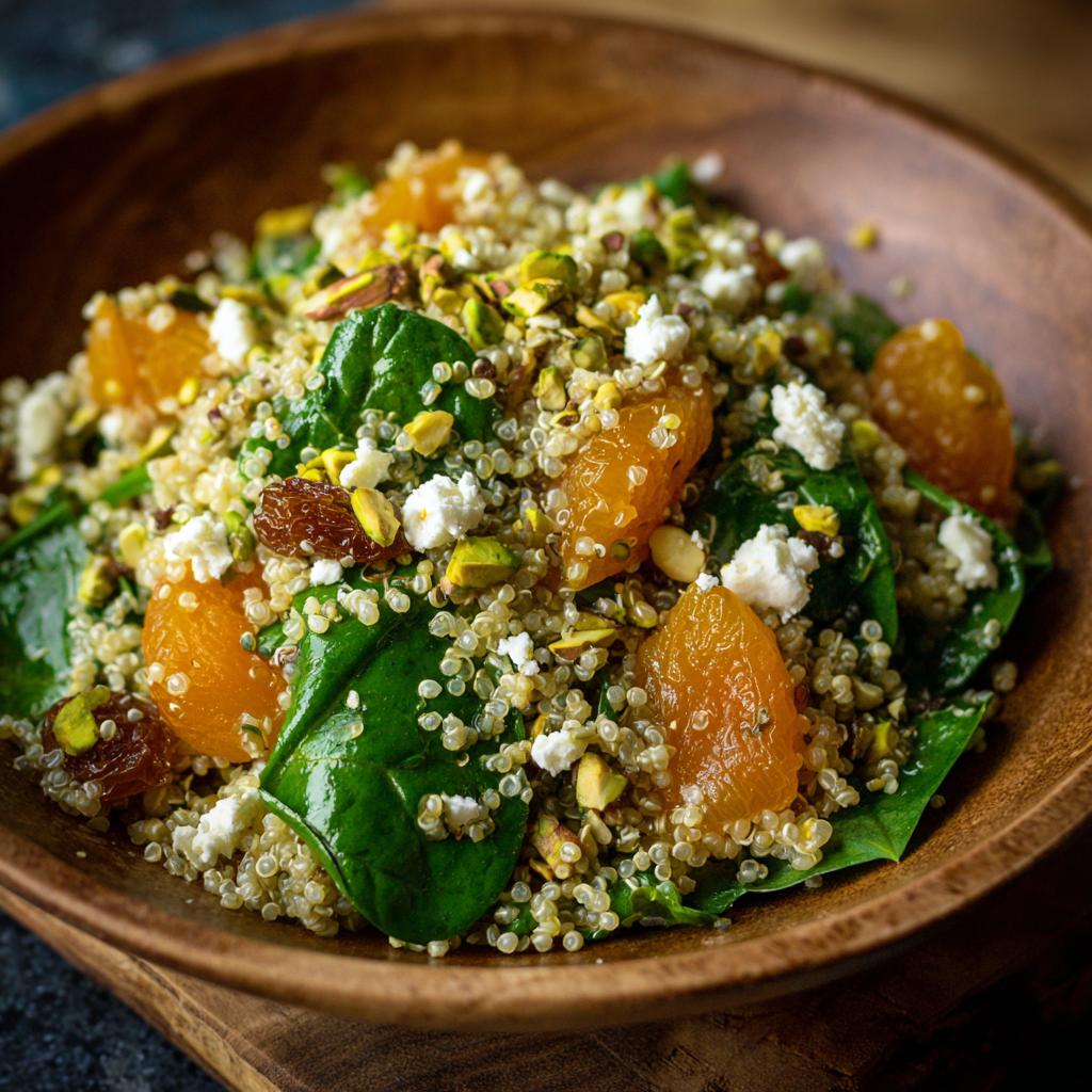 Salade de Quinoa aux Abricots, Feta et Pistaches