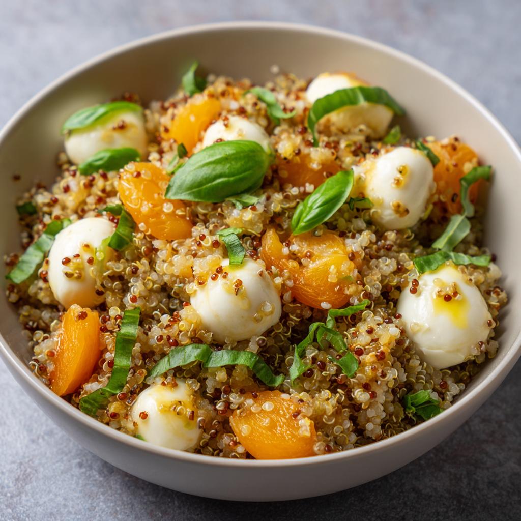Salade de Quinoa aux Abricots avec Mozzarella et Basilic - detail 1