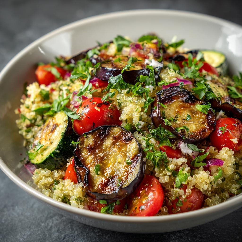 Salade de Quinoa aux Aubergines Grillées