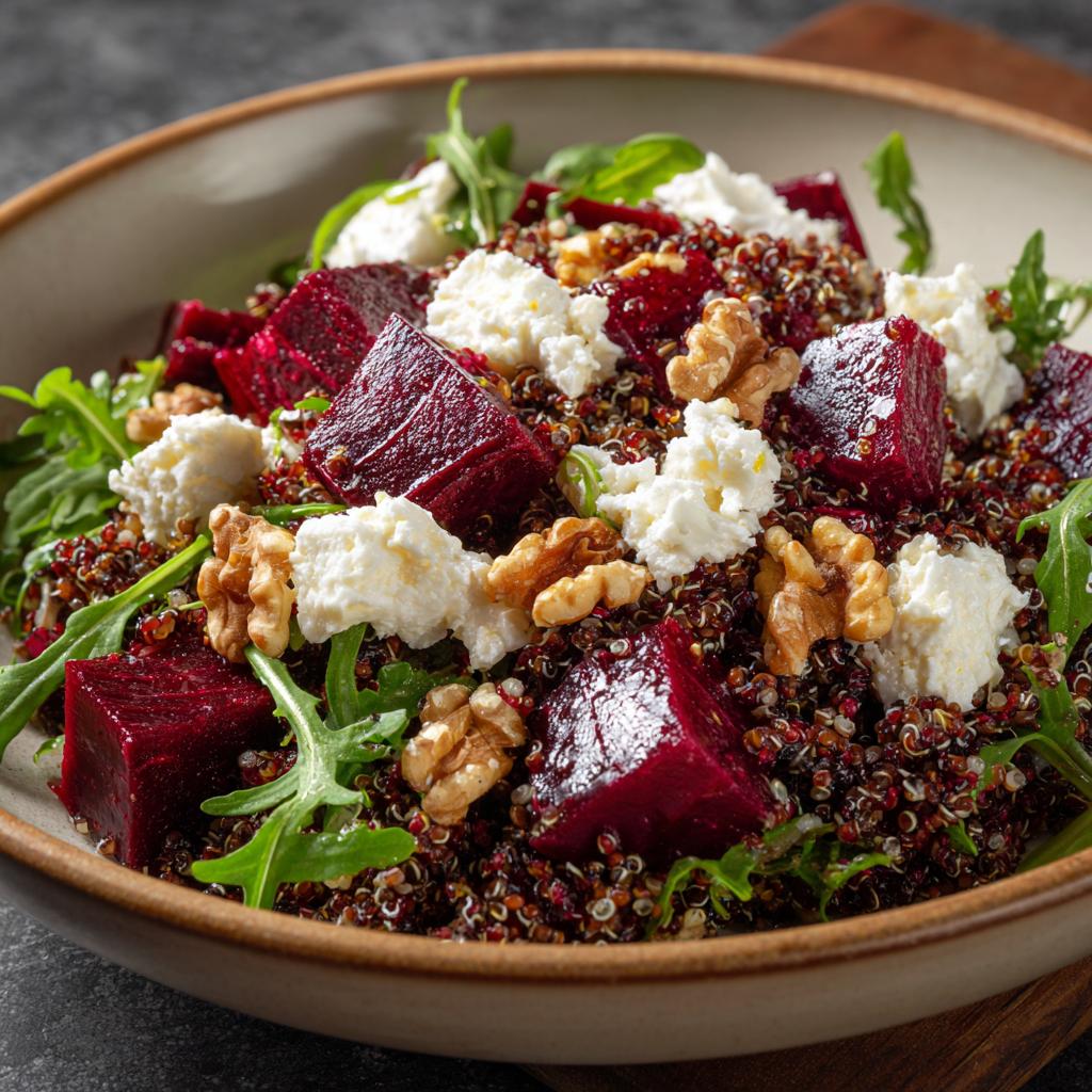 Salade de Quinoa aux Betteraves et Fromage de Chèvre Frais