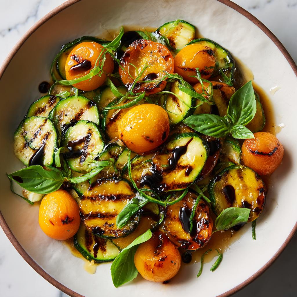 Salade tiède de courgettes grillées et d'abricots - detail 1
