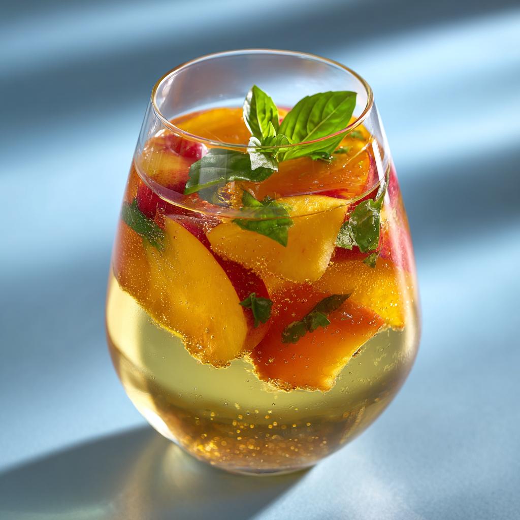 Sangria Blanche Pêche Abricot Basilic