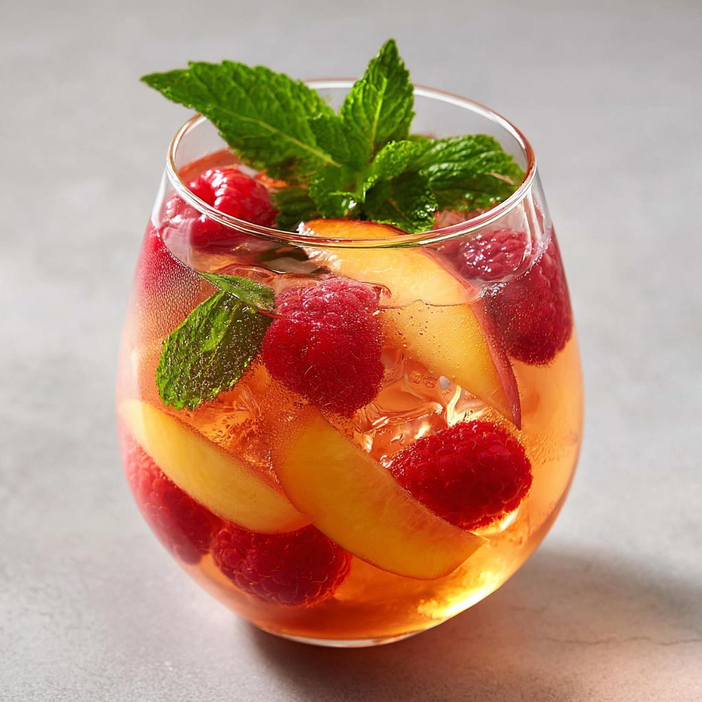 Sangria Rosé Framboise Pêche Menthe