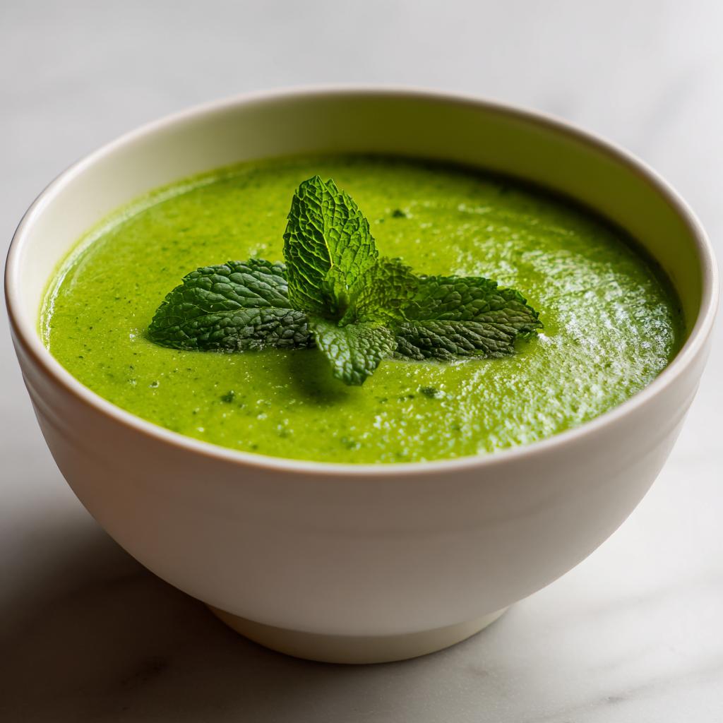 Soupe froide de courgettes à la menthe