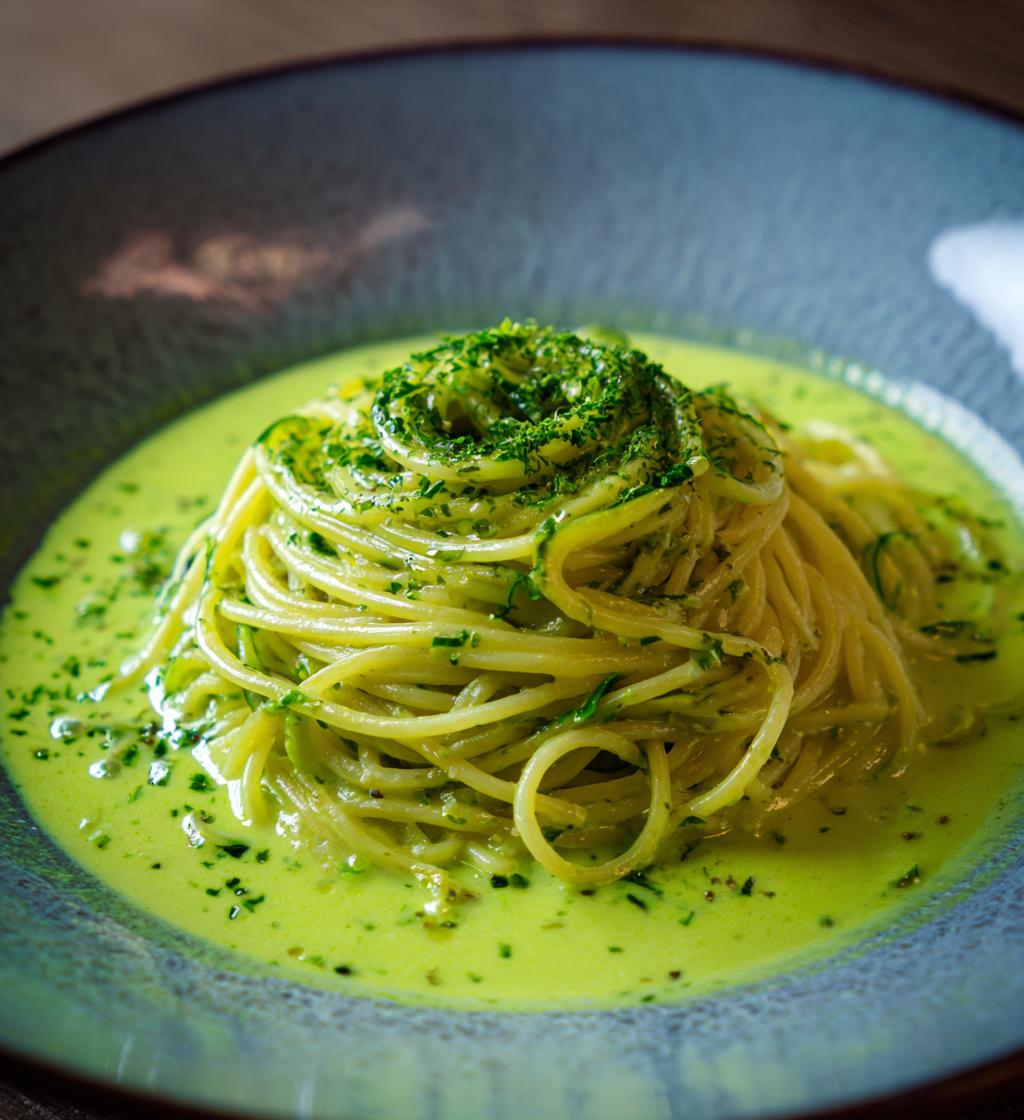 Spaghetti Velouté à la Crème de Courgette - detail 1