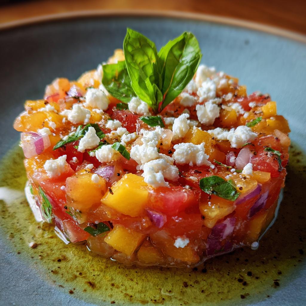 Tartare de Pêches et Tomates à la Feta - detail 1