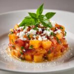 Tartare de Pêches et Tomates à la Feta