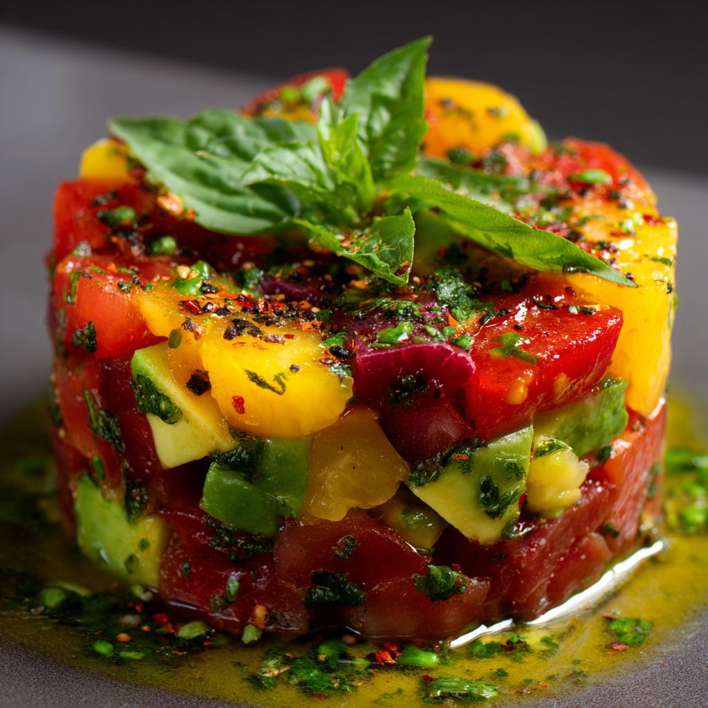Tartare de Tomate, Ananas, Avocat et Basilic - detail 1