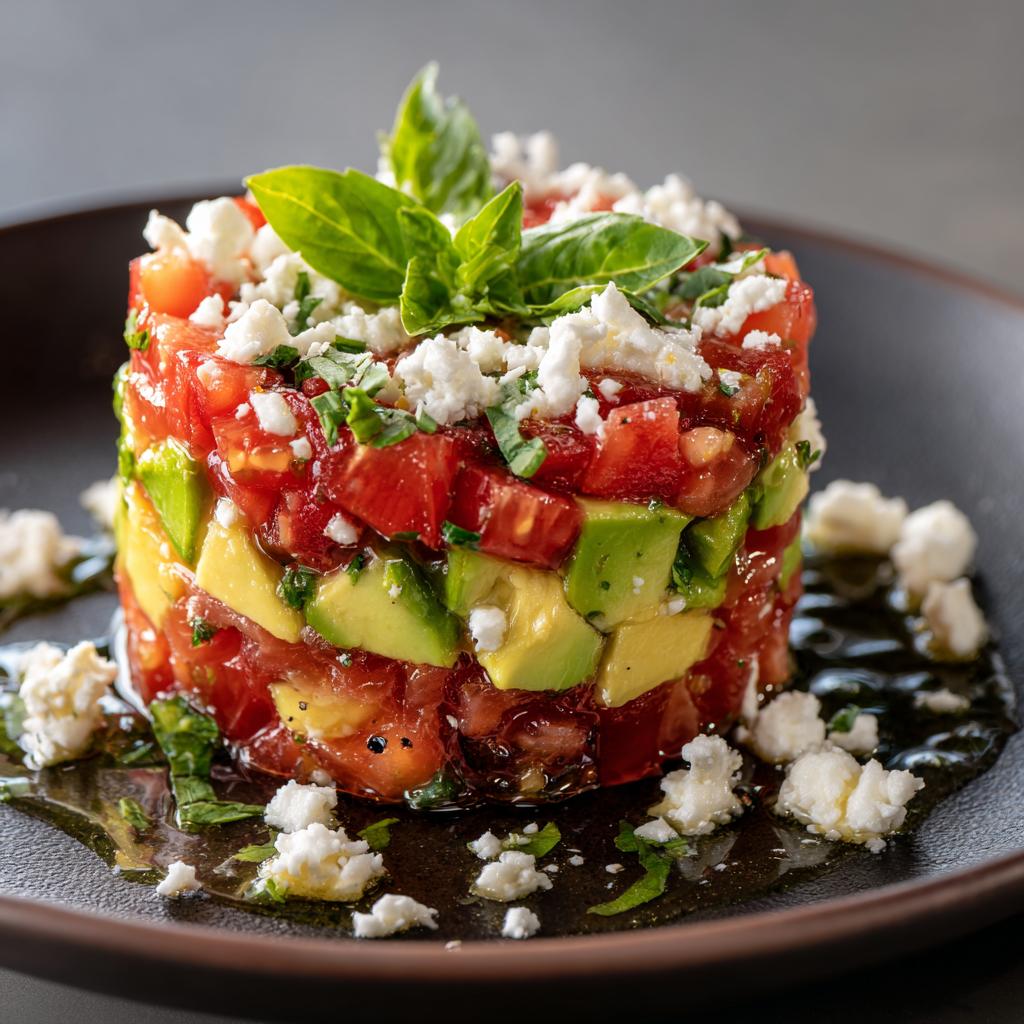 Tartare de Tomates et Avocat avec Feta