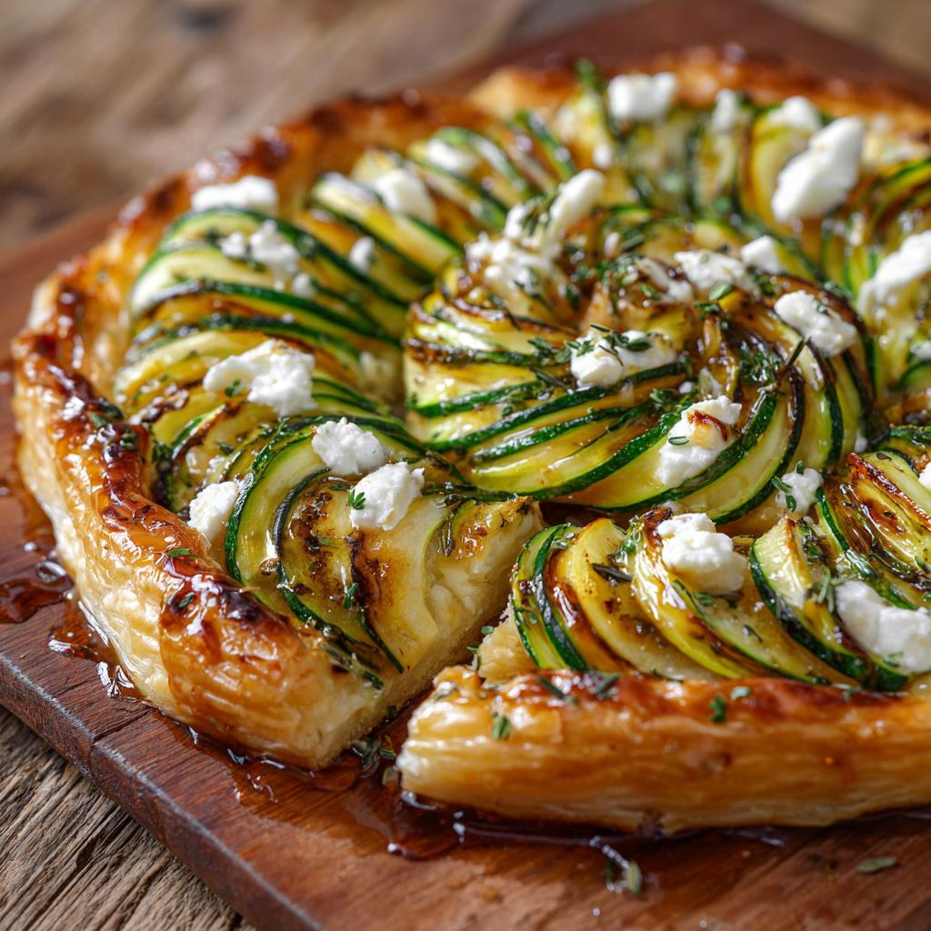 Tarte Salée aux Courgettes, Feta et Miel de Lavande - detail 1