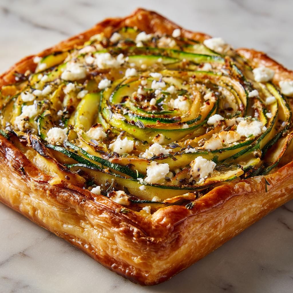 Tarte Salée aux Courgettes, Feta et Miel de Lavande