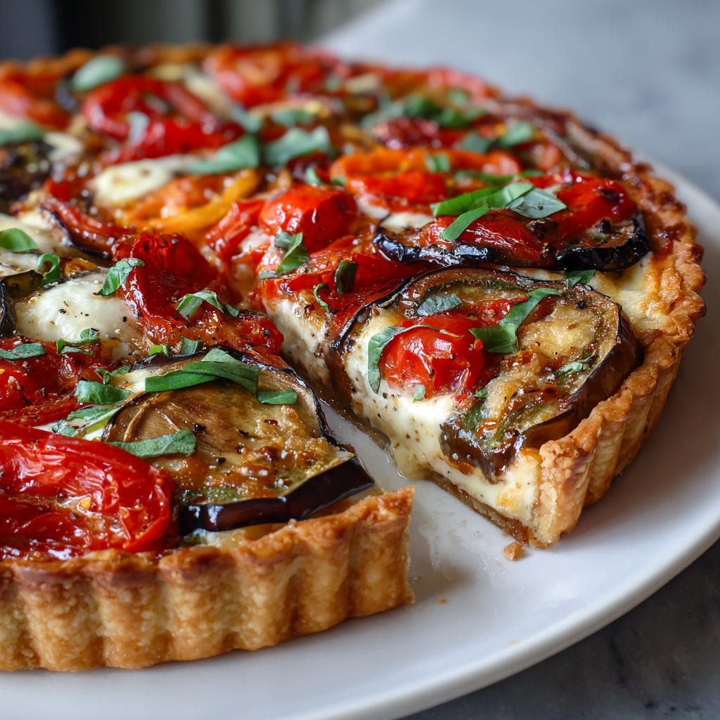 Tarte Salée aux Tomates, Aubergines et Mozzarella - detail 1