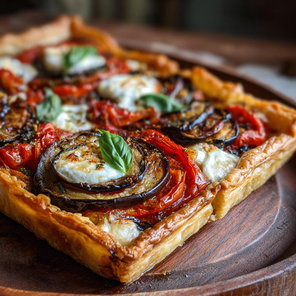 Tarte Salée aux Tomates, Aubergines et Mozzarella