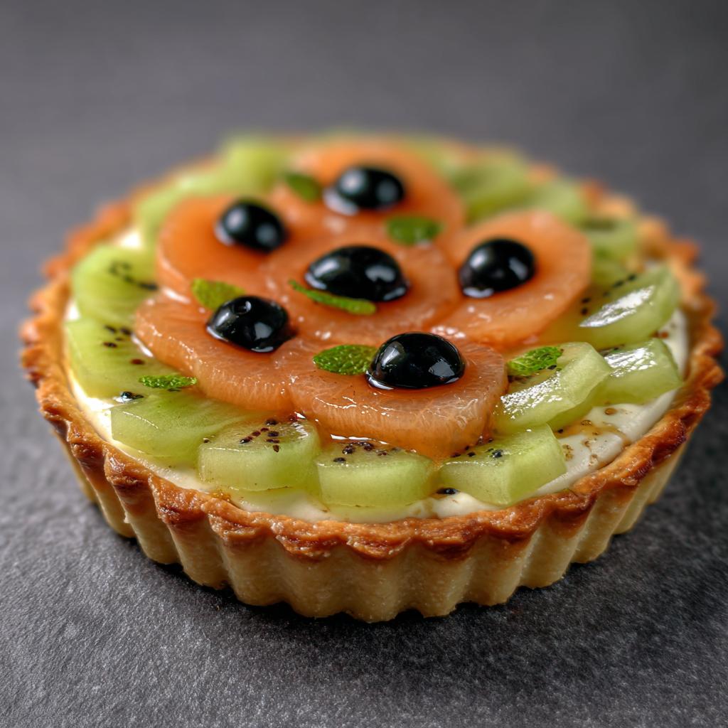Tarte au Melon et Ricotta avec Olives Noires - detail 1