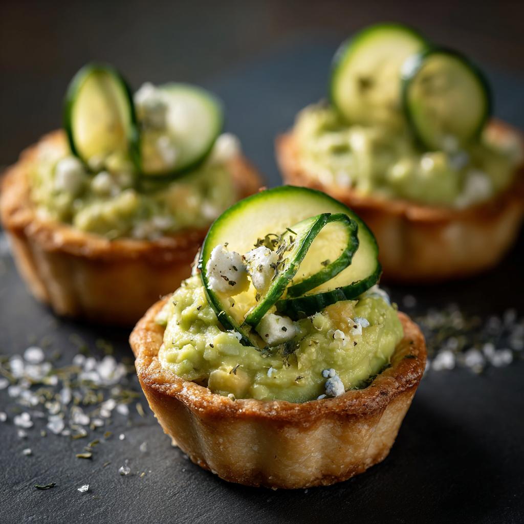 Tartelettes à l'Avocat, Concombre et Fromage de Chèvre