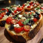 Tartine Méditerranéenne avec Tomates, Feta et Olives