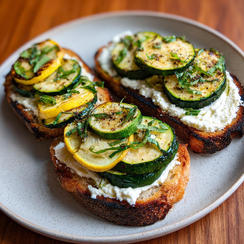 Tartine d'Été aux Courgettes Rôties et Ricotta