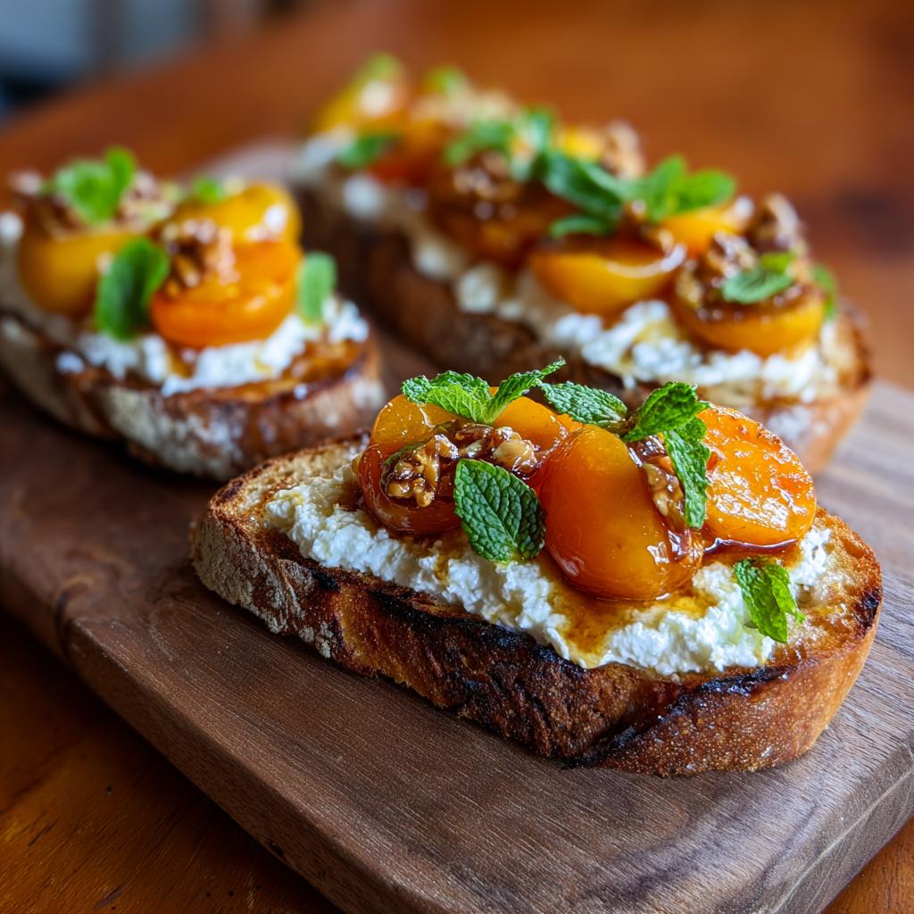 Tartines de Ricotta et Abricots Rôtis - detail 1