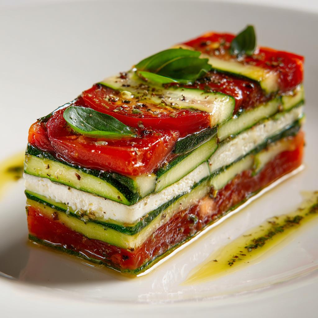 Terrine de Courgettes, Fromage de Chèvre et Tomates