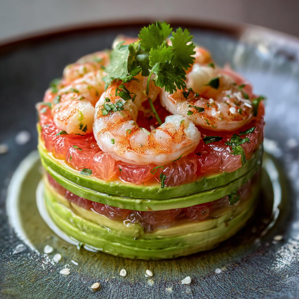 Timbale Avocat Pamplemousse Crevettes