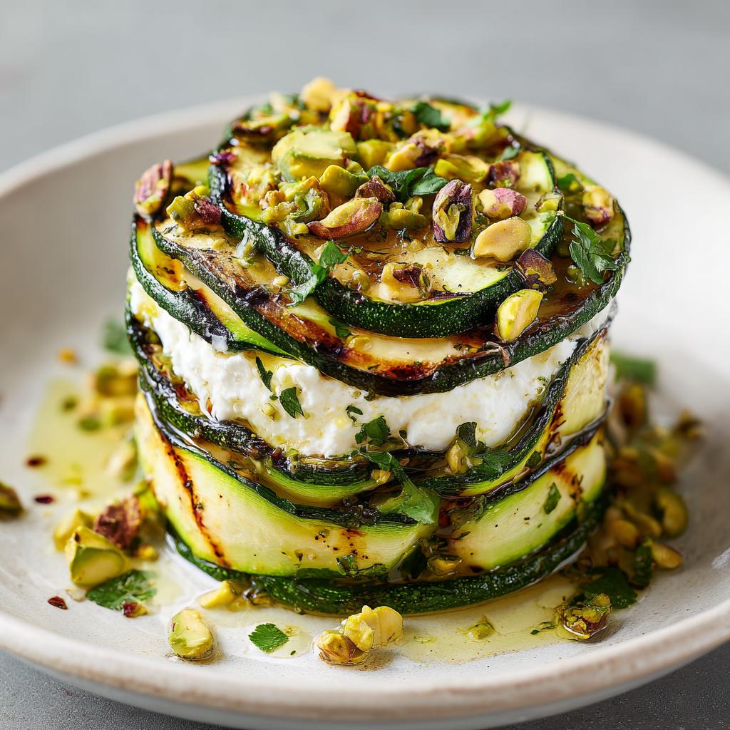 Timbale de Courgettes Grillées au Fromage de Chèvre et Pistaches - detail 1
