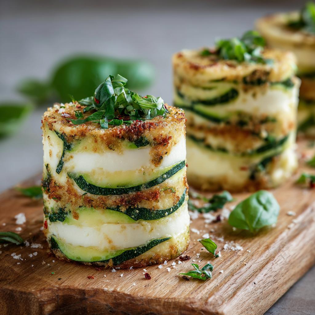 Timbales Courgette Mozzarella Basil