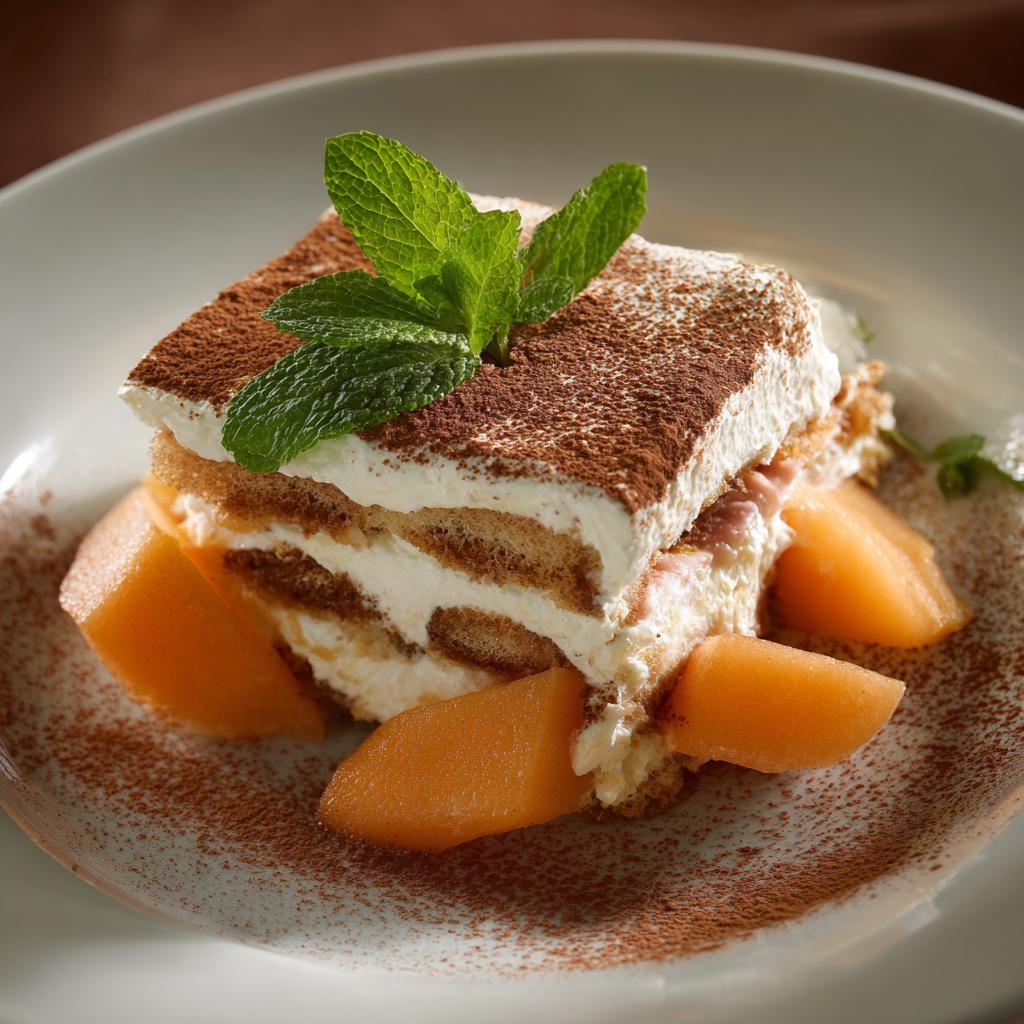 Tiramisu Estival au Melon et Jambon Sec