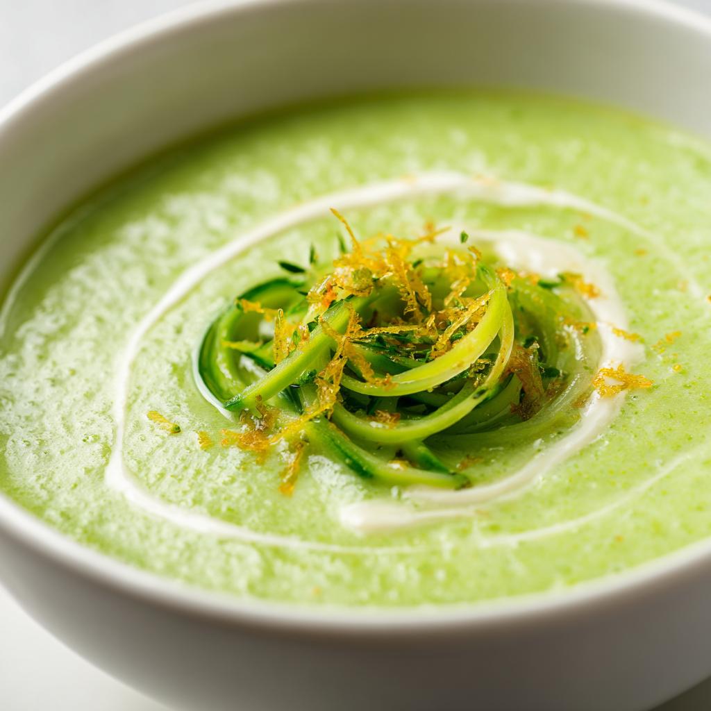 Velouté de Courgettes Froid avec Lait d'Amande et Citron
