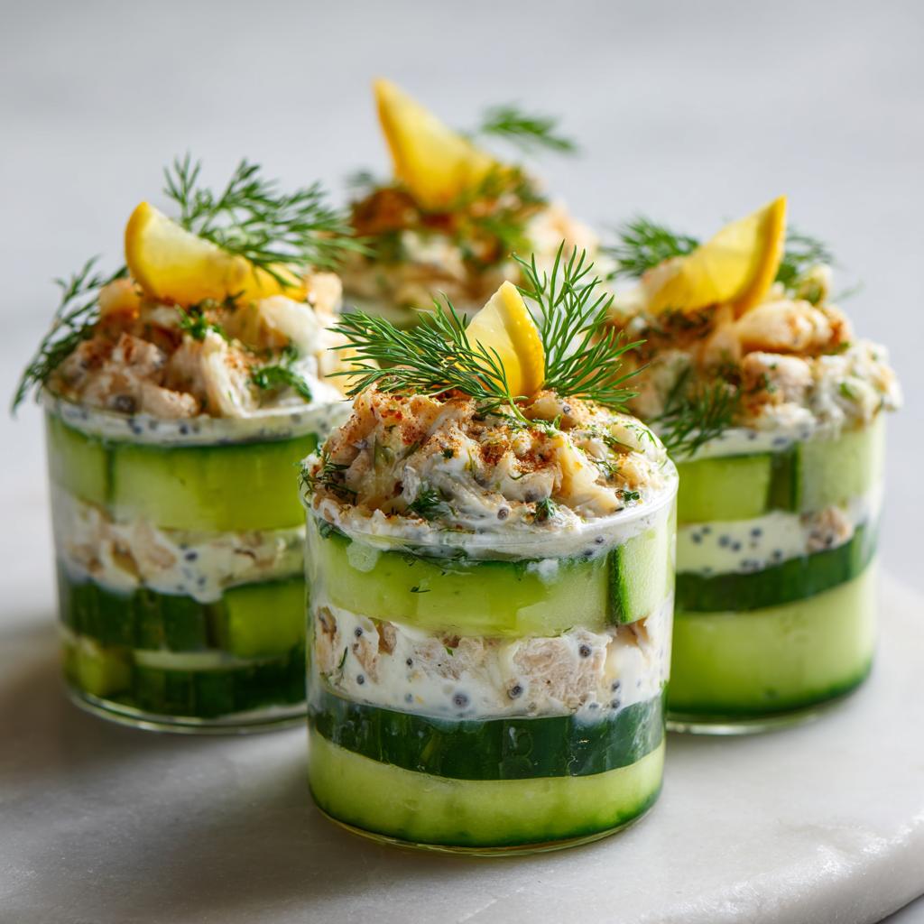 Verrines de Thon au Concombre, Citron et Chia