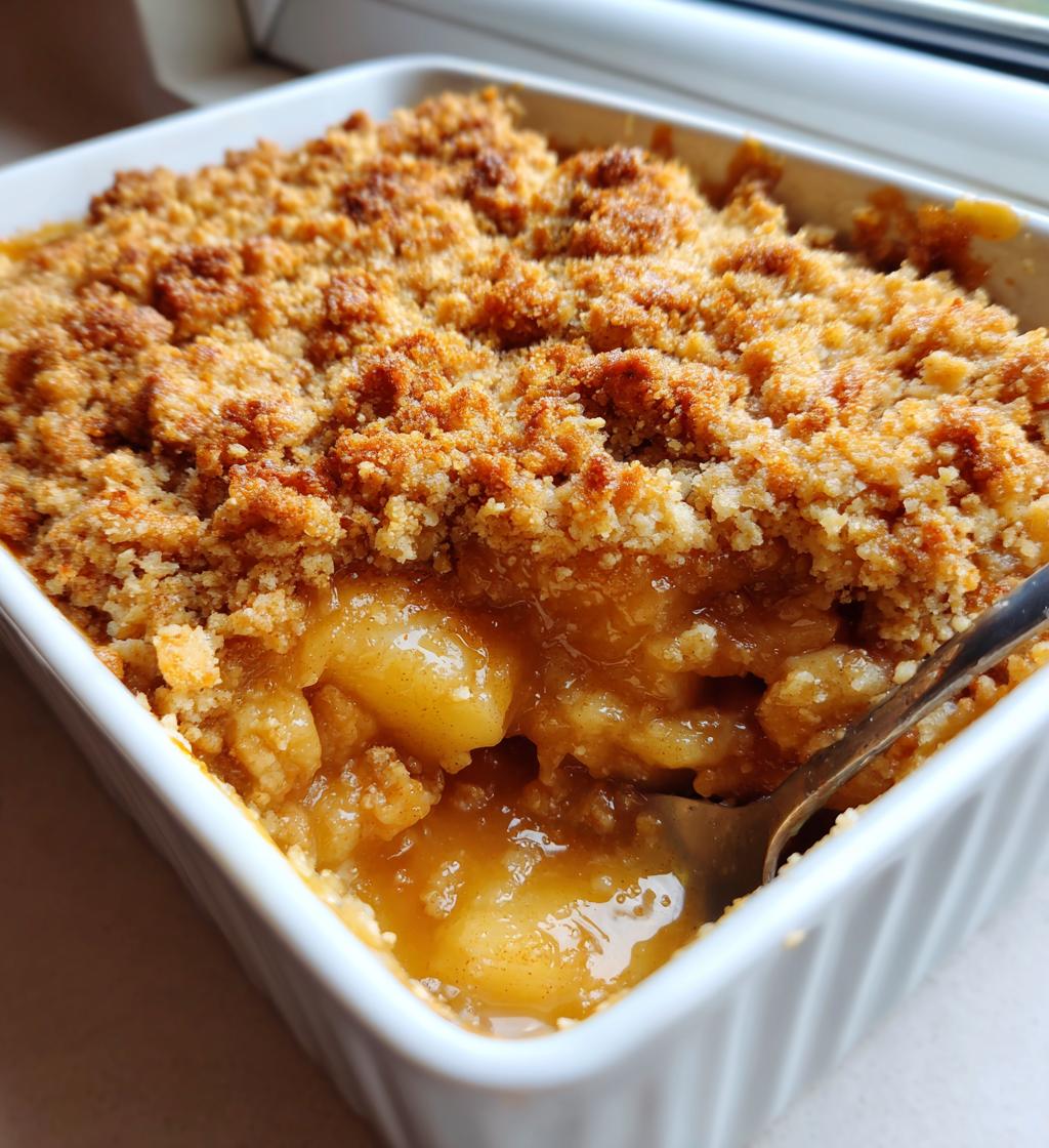 Crumble aux pommes caramélisées