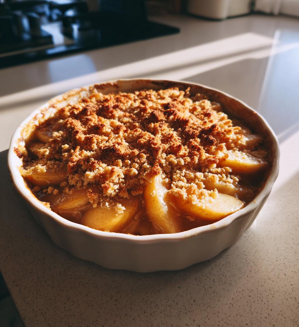 Crumble pommes-poires à la vanille