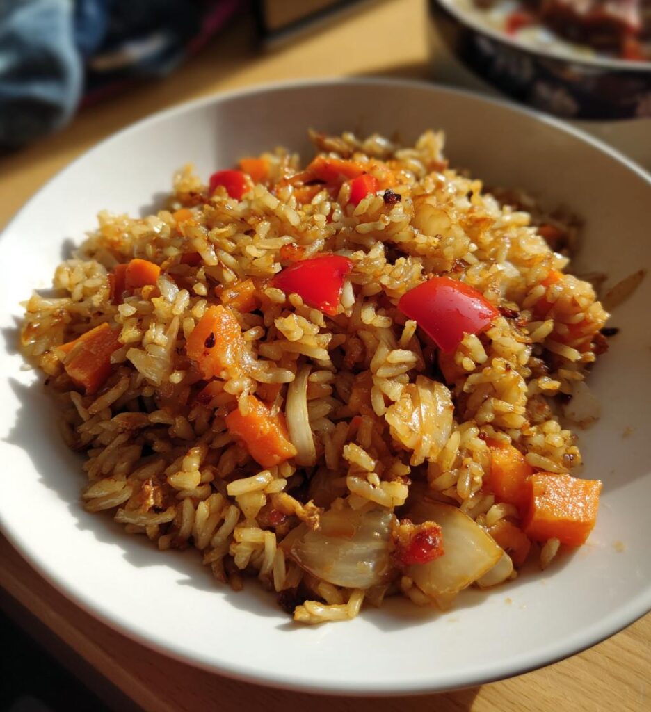 Riz sauté aux légumes et sauce soja