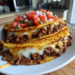 Tacos au bœuf haché et fromage fondant