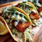 Tacos au poisson croustillant et sauce citronnée