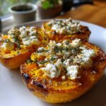 bateaux de courge butternut rotie au feta
