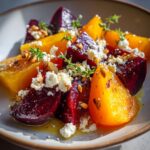 betteraves roties au miel thym feta et noix