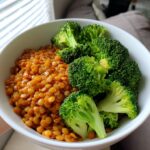 bowl de lentilles corail brocoli vapeur