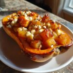 butternut farcie poires caramelisees chevre