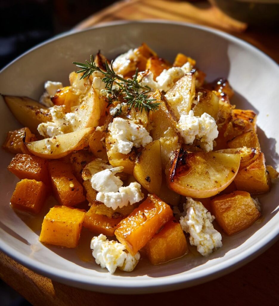butternut rotie pommes caramelisees chevre