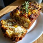 cake aux poireaux chevre noix et romarin