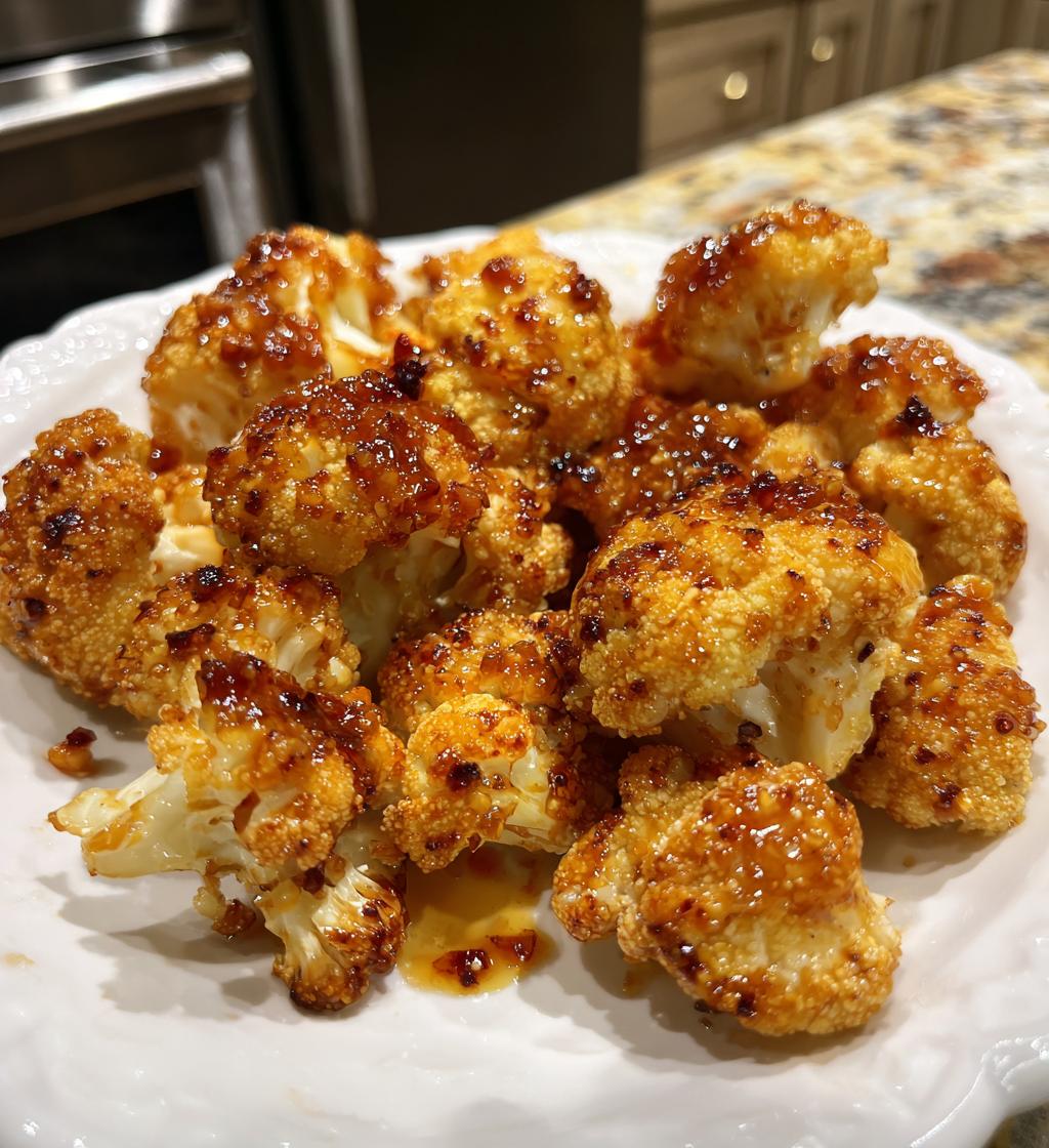 chou fleur roti au four sauce miel moutarde